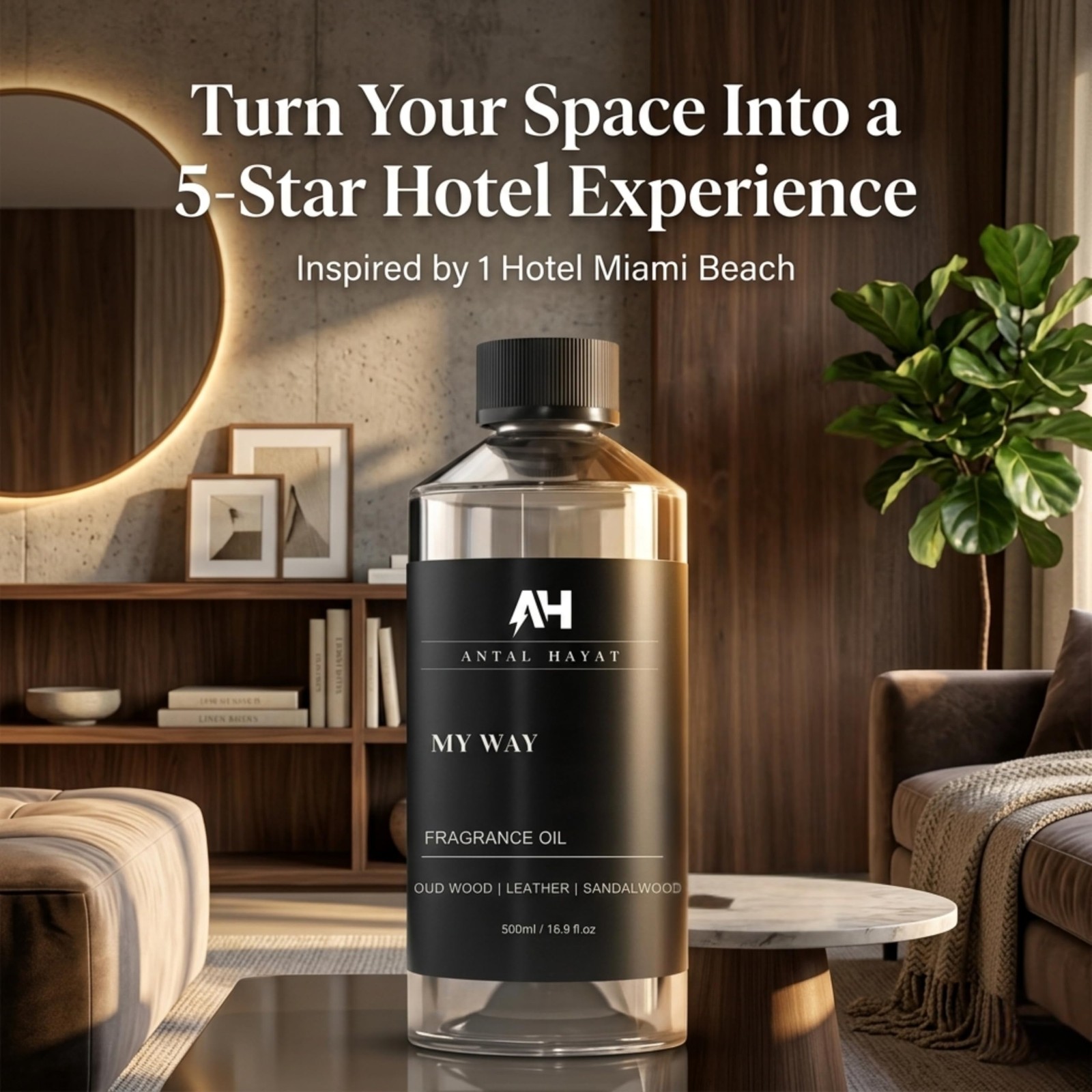 Essential Oil Scent Diffuser 500mL Sandalwood Cedar Iris My Way Luxury Hotel
