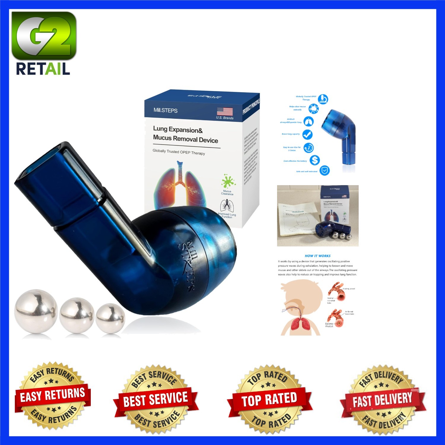 Clear Mucus Naturally with MILLSTEPS Breathing Device – Easy Lung Strengthening