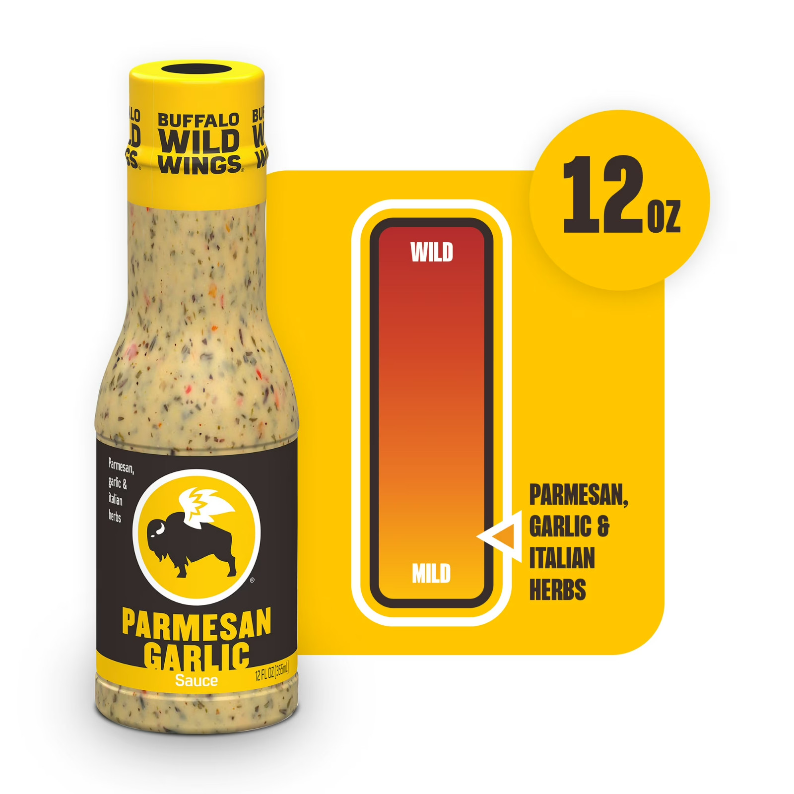 Buffalo Wild Wings Parmesan Garlic Sauce, 12 fl. oz., Perfect Dipping Sauce…