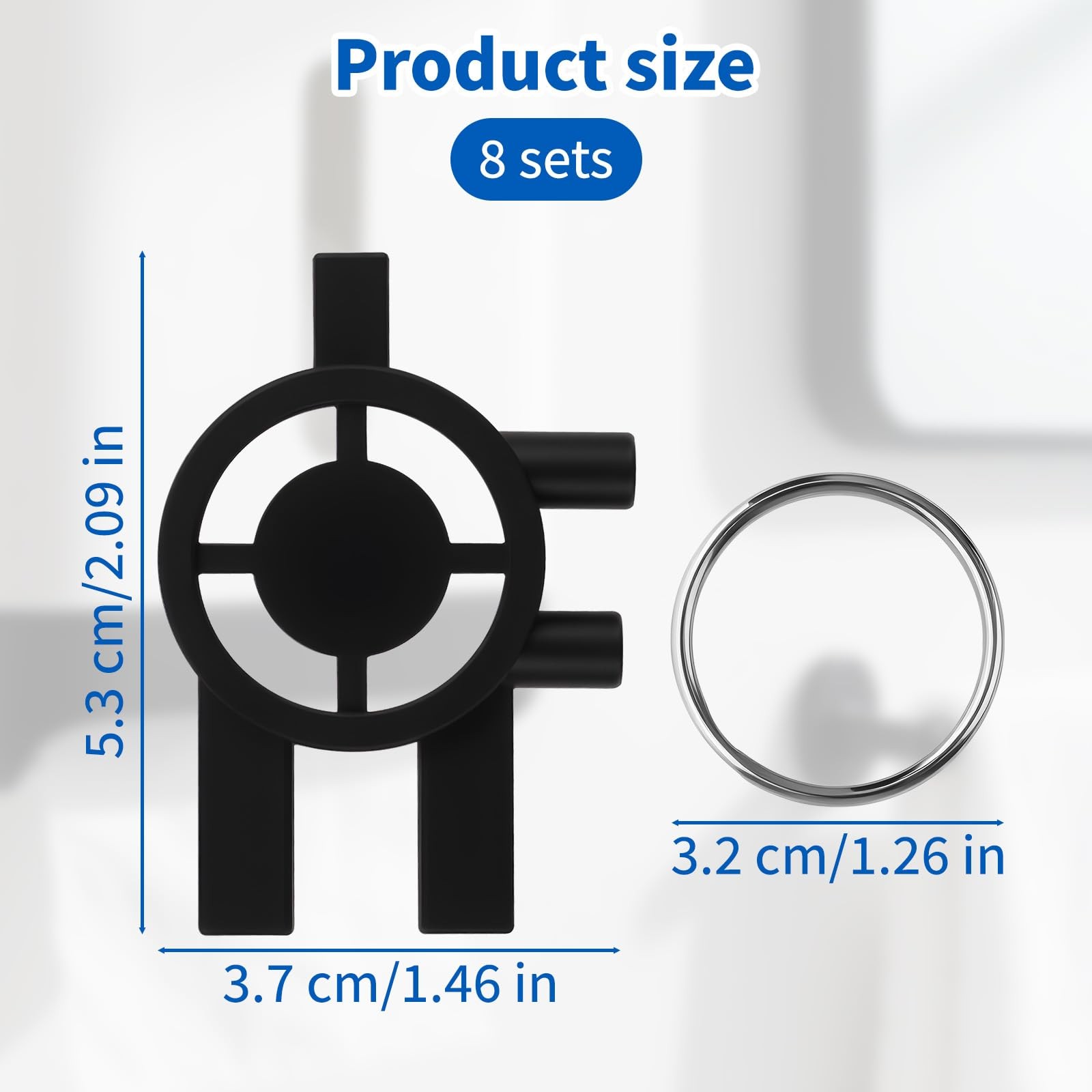 8pcs Dispenser Key Replacement for Cintas Sanis, 3-in-1 Toilet Paper Black