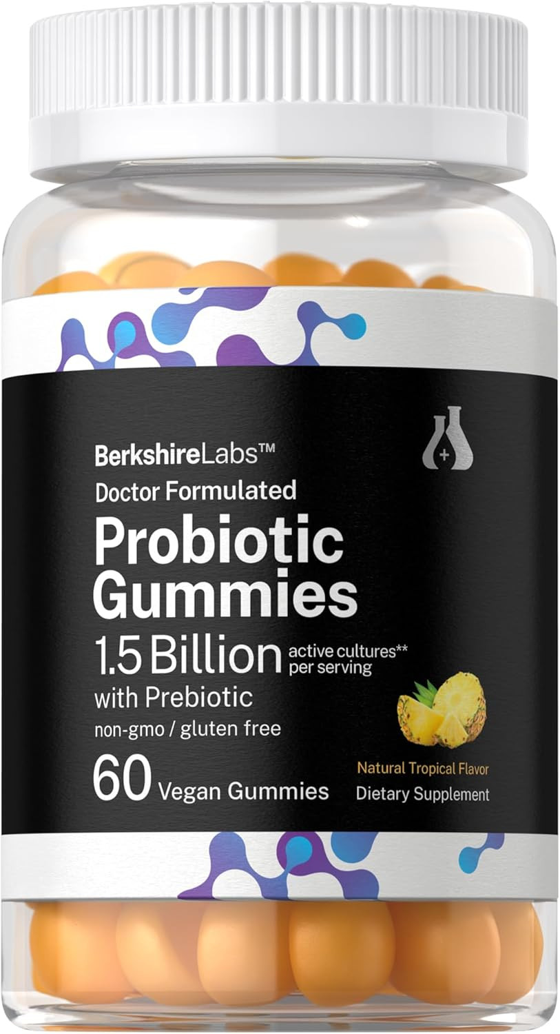 Gomitas probióticas 1.5 billones CFU 60 unidades con prebiótico sabor tropical