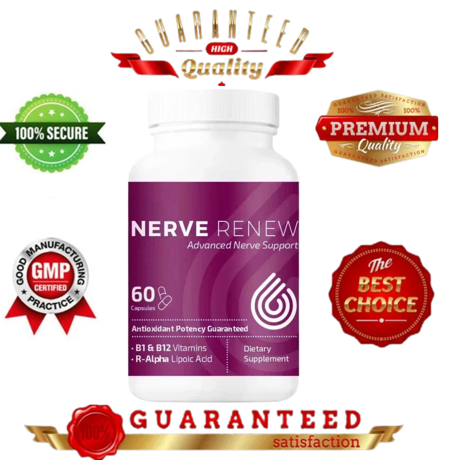 NERVE RENEW Advanced Nerve Support – with R-Alpha Lipoic Acid and etc, Pack of 1