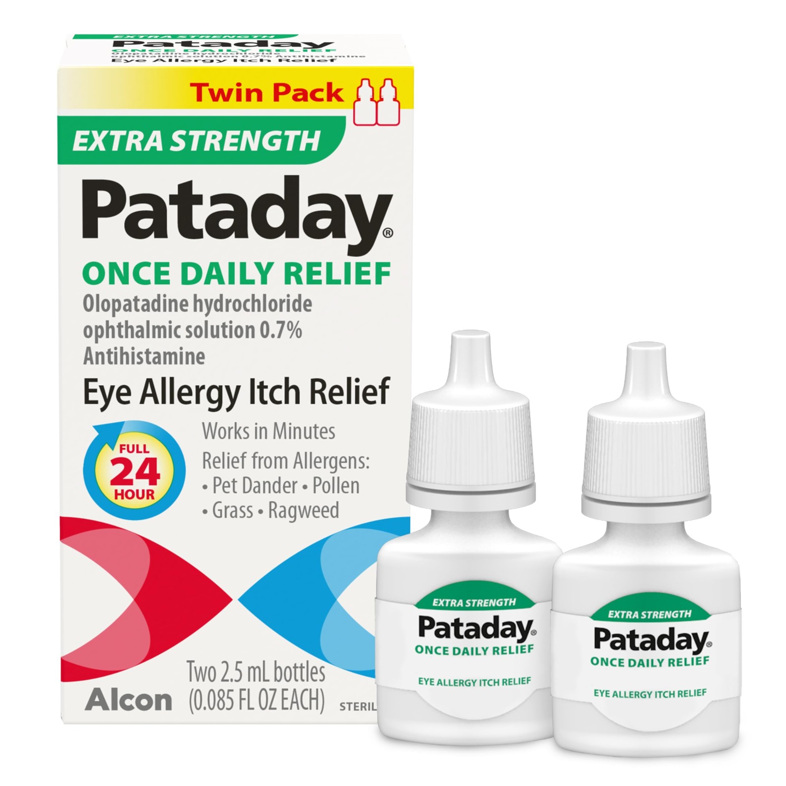Allergy Eye Drops Pataday Once Daily Extra Strength 2.5ml Twin Pack Relief Works