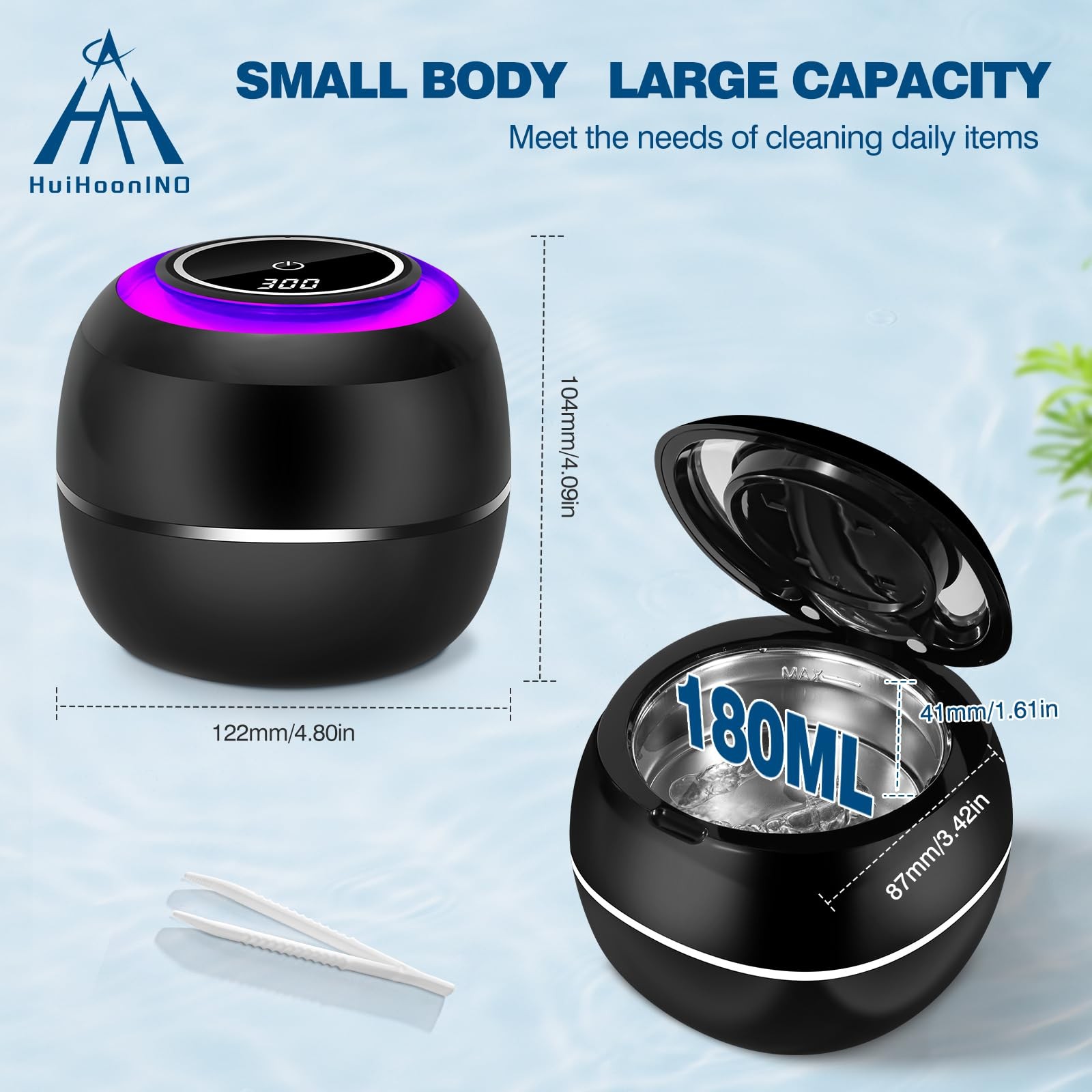 Ultrasonic Retainer Cleaner Machine – Professional 42KHz Dental Black