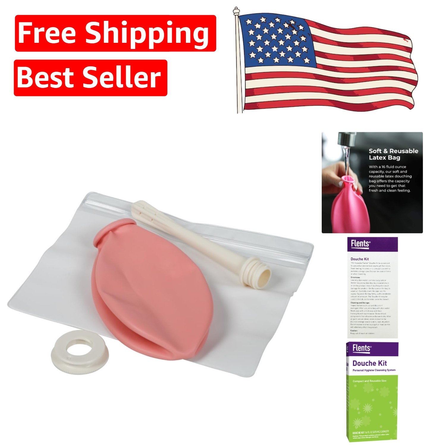 Portable 16 oz Douche Kit for Women, Leakproof & Convenient Personal Care