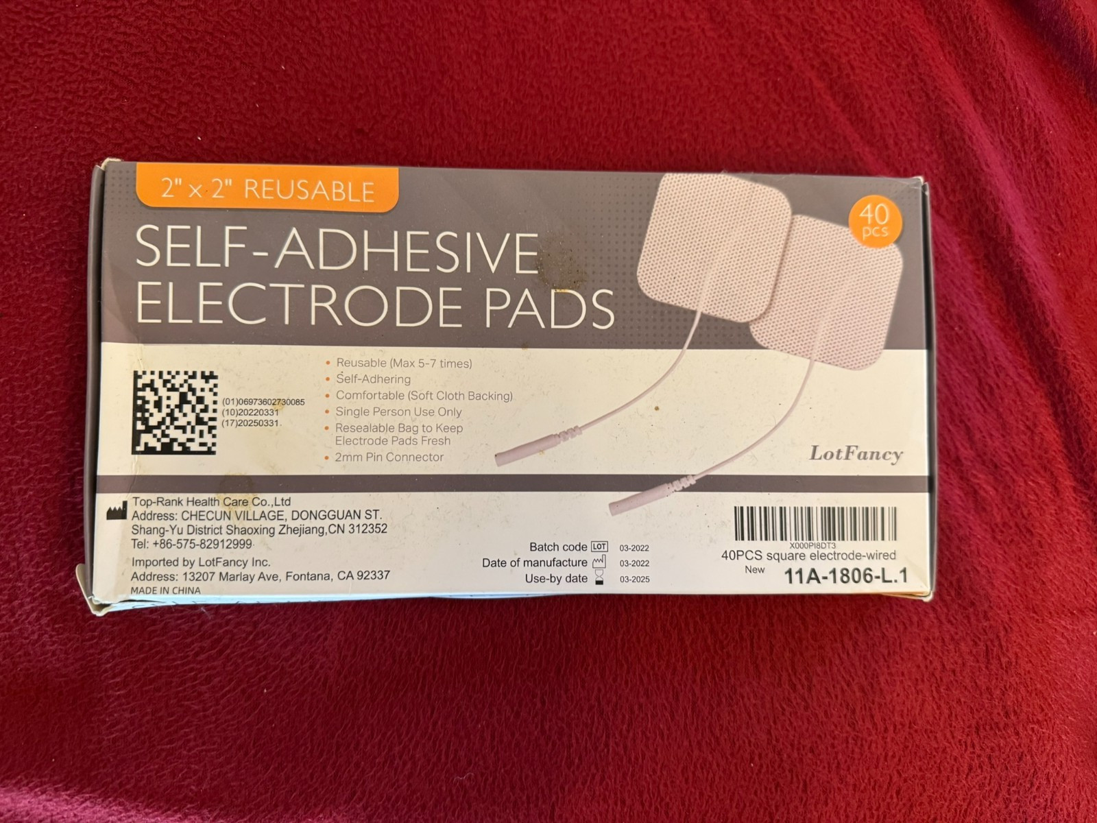 Top Rank Healthcare 2″x2″ Self Adhesive Electrode Pads New