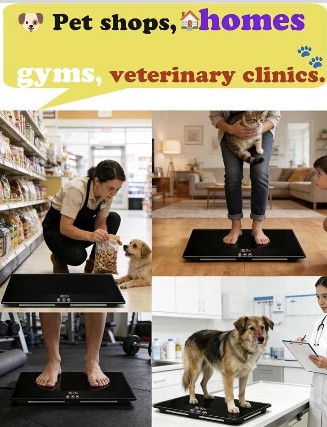 Digital Weighing Scale For Veterinary Care. Dogs, Cats, 220lbs Capacity