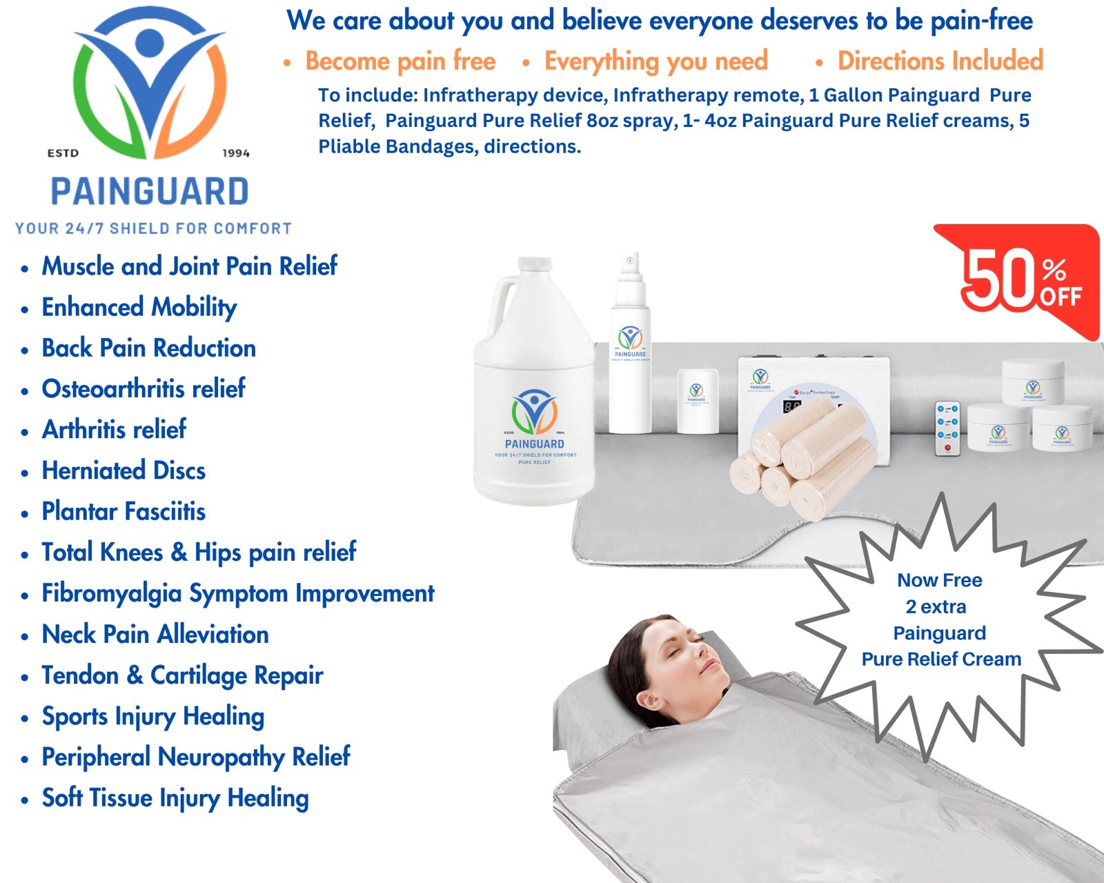 Pain RELIEF now With Infrared Therapy Kit! No More Pain