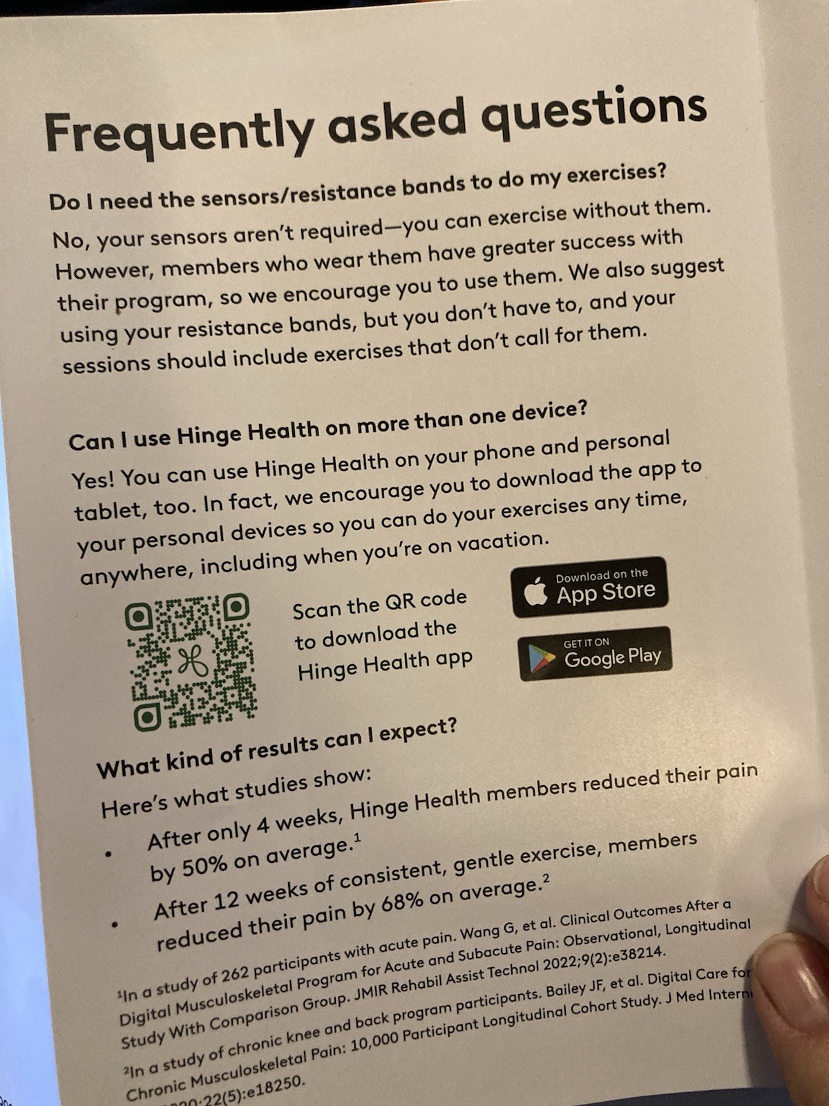 Hinge Health Exercise Sensor & Strap Kit With Case
