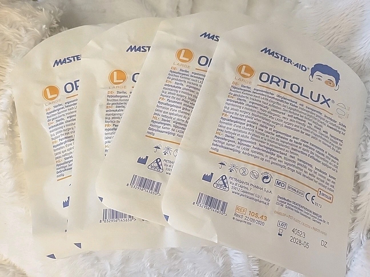Master-Aid. Ortolux Self Adhesive Eye Shield. Transparent & Unbreakable. 4ct