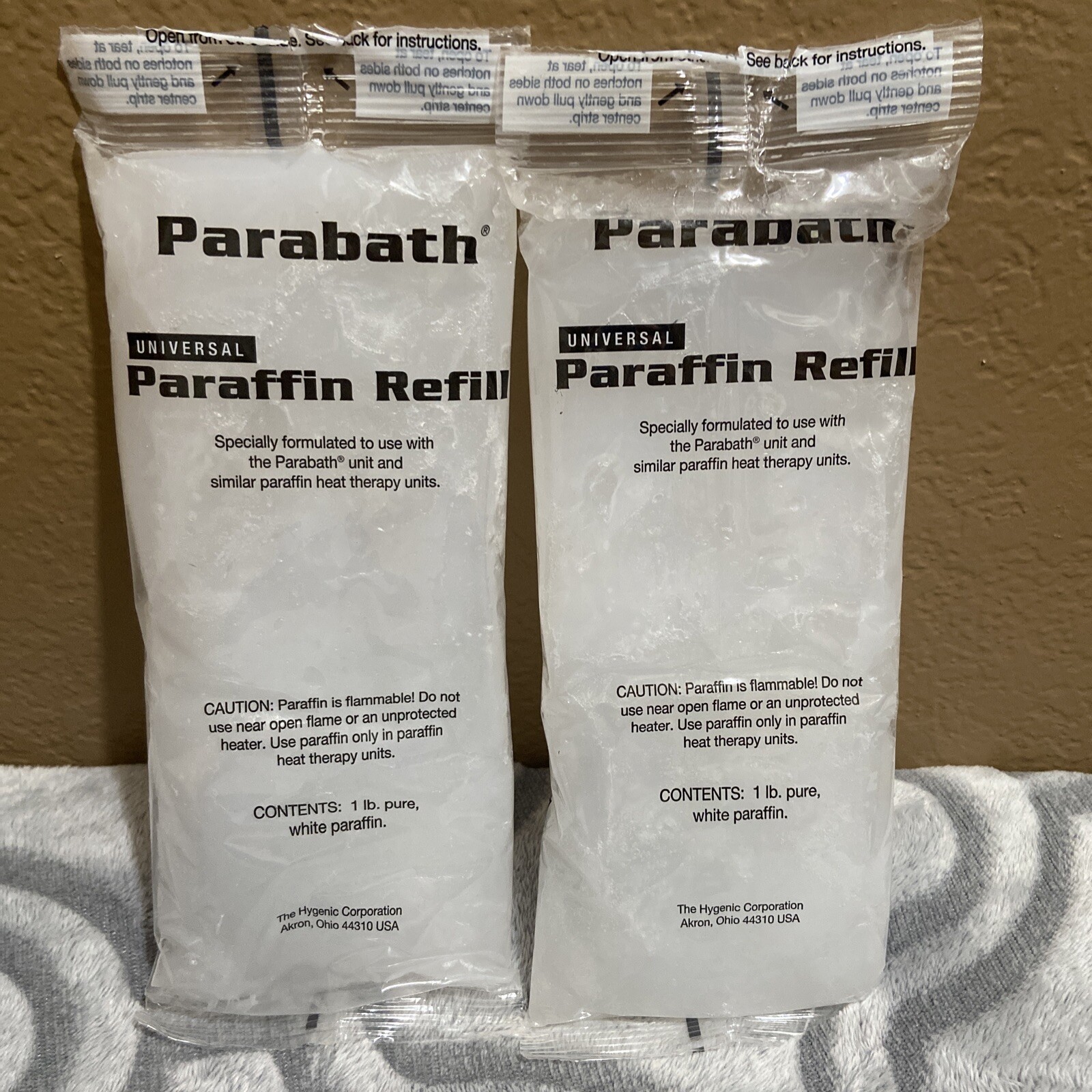 2 New Sealed Packages of Universal Parabath Paraffin Wax Refills; 1 Pound Each D