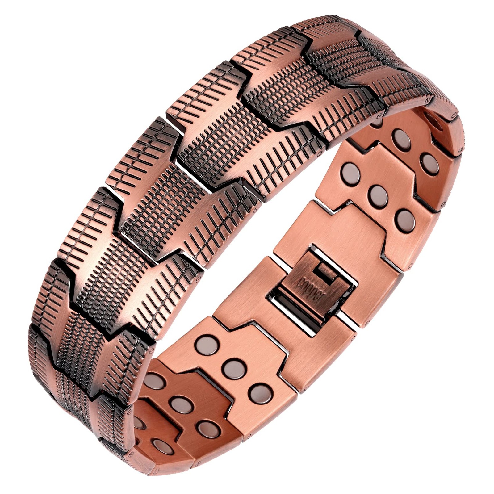 Feraco 3X Strength Copper Bracelets for 9.06 inches, Copper, Tyre Graphics