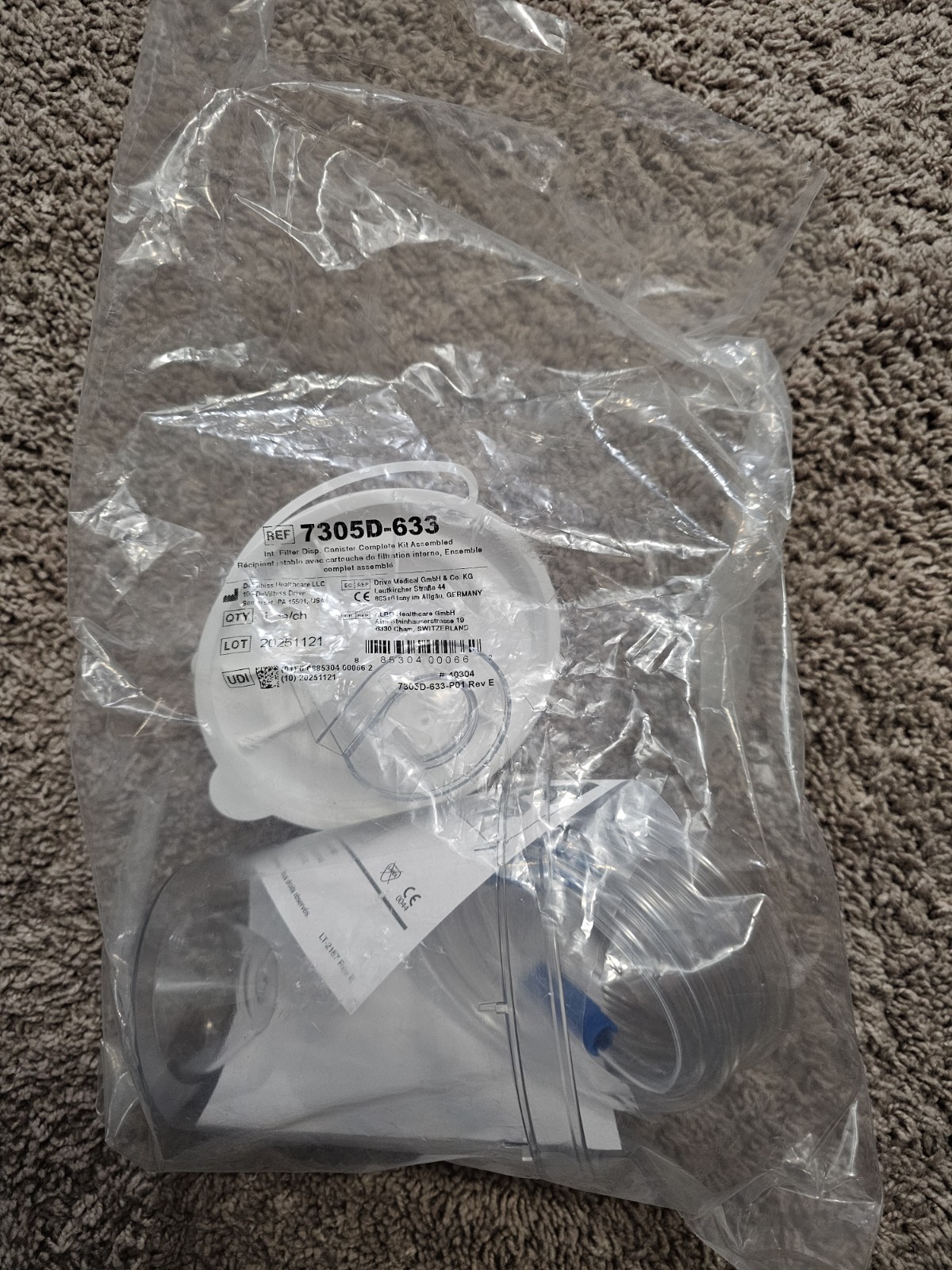 7305D-633 Assembled Collection Container – 800cc Disposable Suction Kit