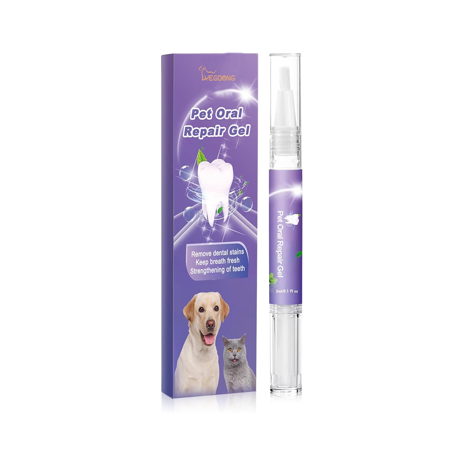 Yegbong Pet Oral Care Gel (1pcs) deeply cleans dog and cat teeth stains and prov