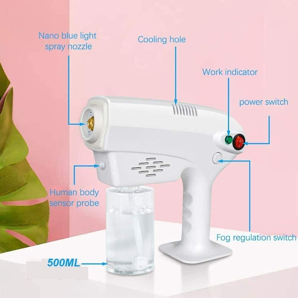 Nano Blue Light Mist Machine Atomizing Fogger Sprayer Handheld ULV Disinfection