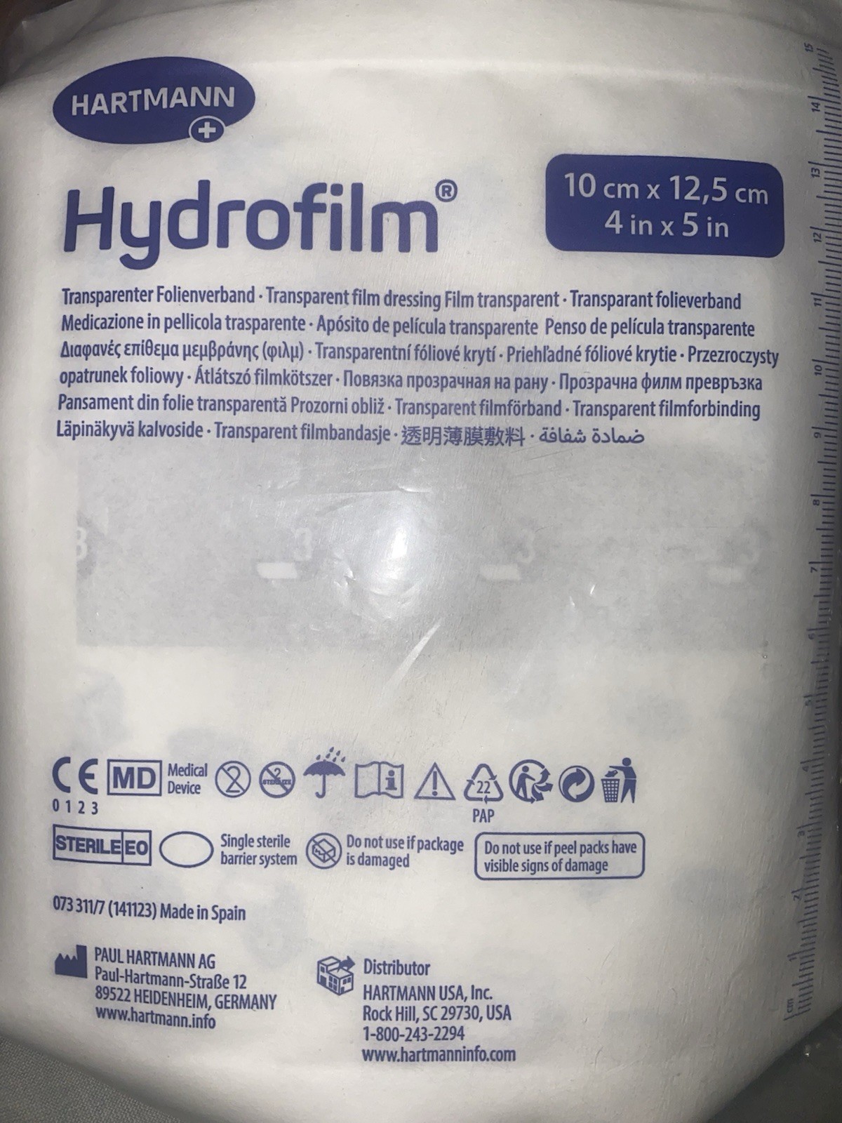 Hydrofilm 10cmX12.5cm Clear Film, Wound Protection – individually priced