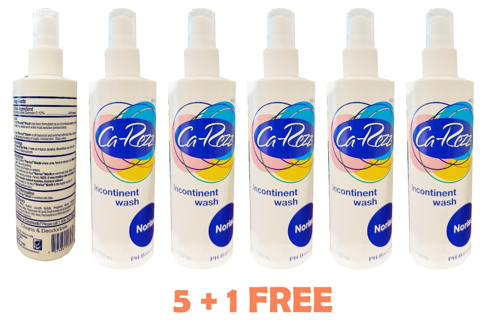 Ca-Rezz® No Rinse Gentle Wash Antibacterial Spray 11308, 8 oz, (5 + 1 FREE)