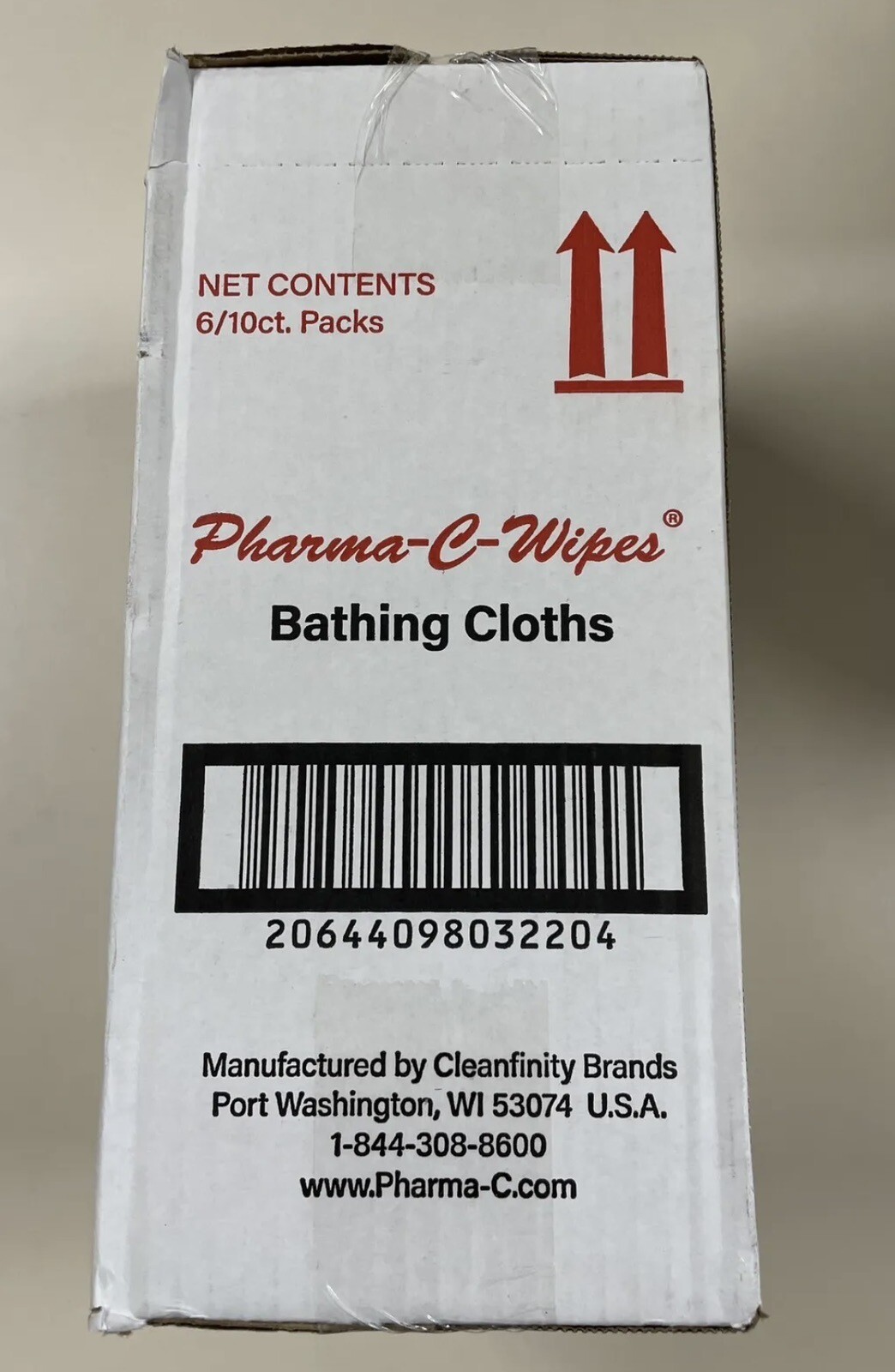 60 Cloths Pharma-C-Wipes Water-Activated BATHING CLOTHS Rinse-Free 6 PK/10 EA