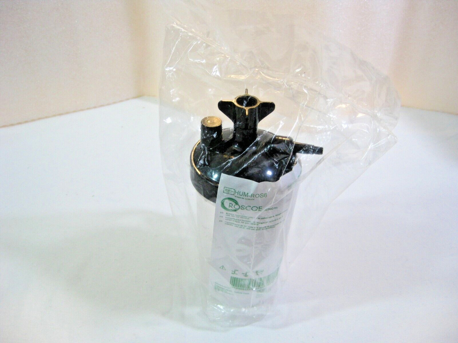 ROSCOE Medical Bubble Humidifier with 6 PSI Safety Valve HUM-ROS6 *SEALED*
