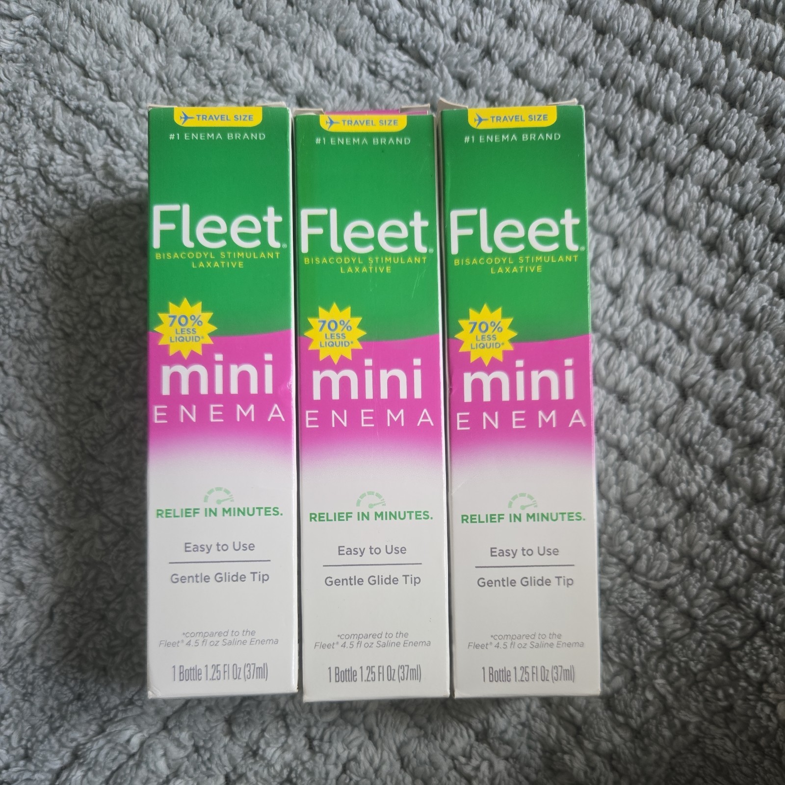 3PK! Fleet Enema Mini Bisacodyl Enema Stimulant Laxative for Constipation Relief