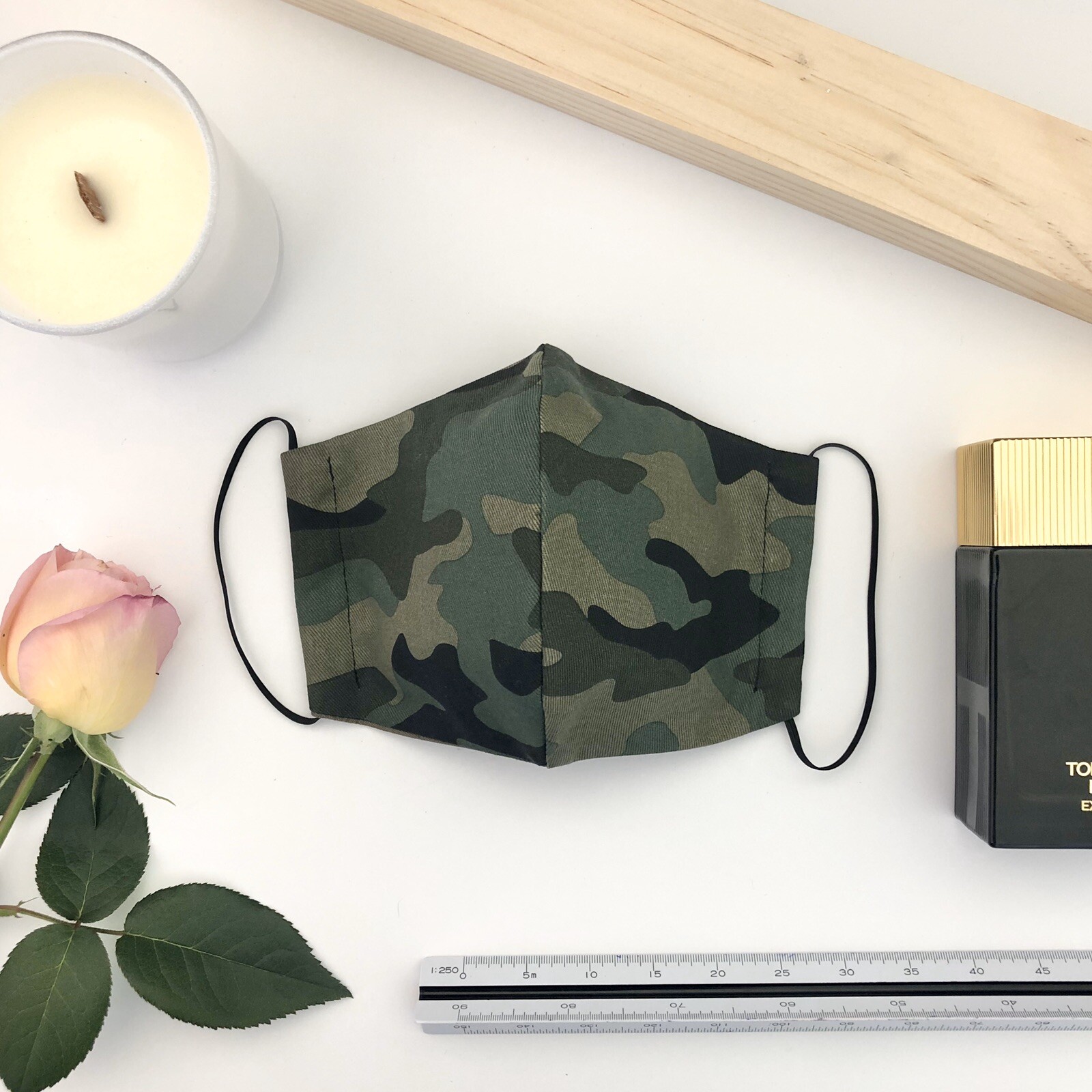 Cotton Reusable Washable Double Layer Face Masks Adult Unisex – Camo Green
