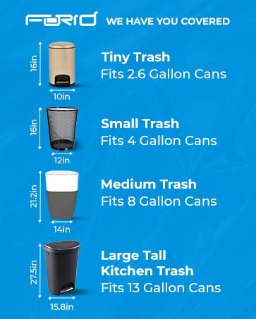 FORID 13 Gallon Trash Bags – Clear Plastic Garbage Bag 80 Count,
