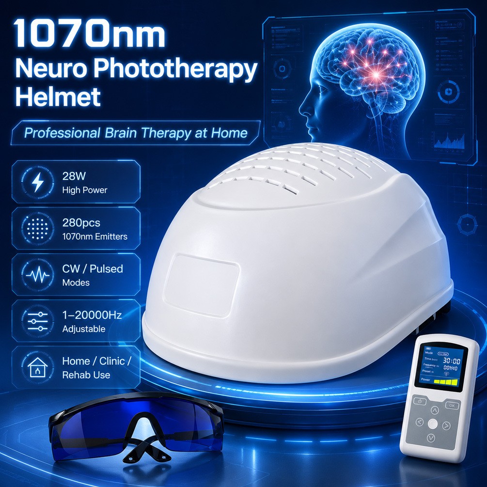 ZJZK 1070nm Photobiomodulation NIR Light Therapy Helmet for Depression Anxiety