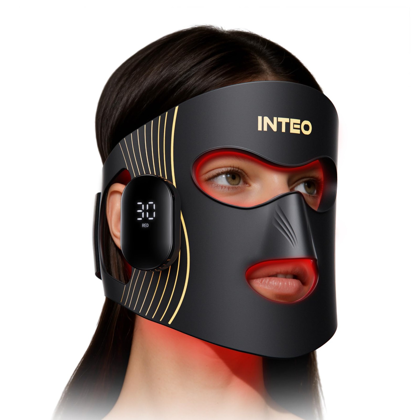 Red Light Therapy Mask 4 Modes 850NM Infrared LED Portable Breathable Face Color