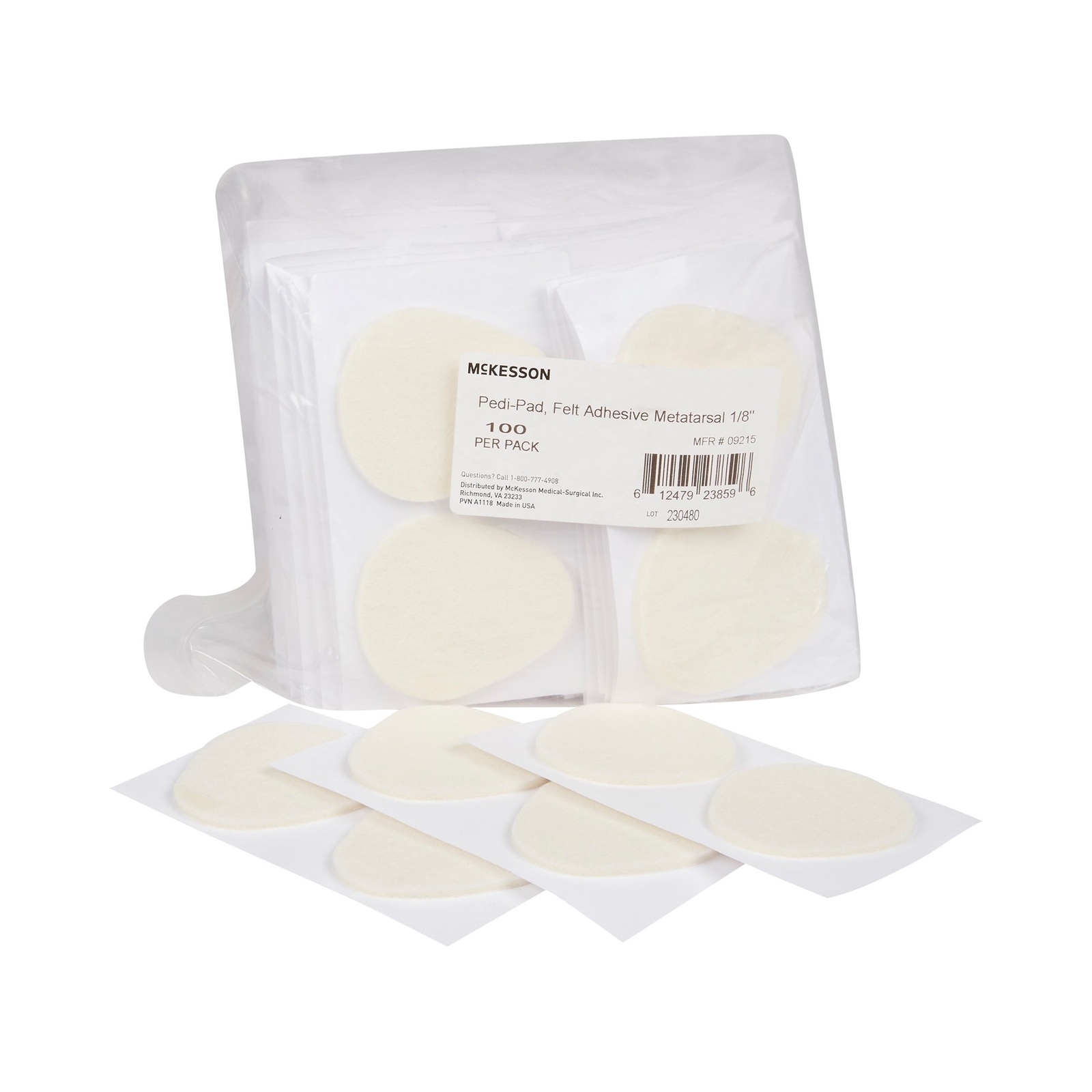McKesson White Protective Pad Large Adhesive for the Foot 9215 100 Ct