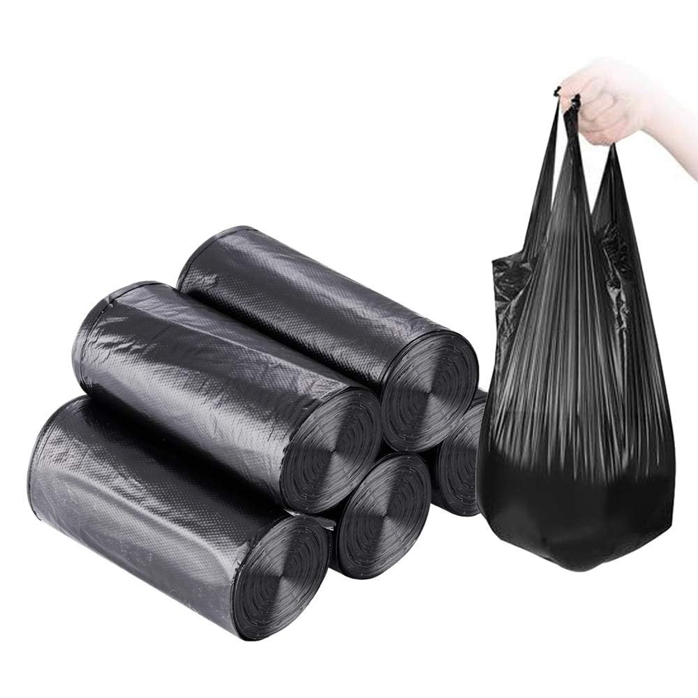 BAIYEUSO Small Trash Bags,5 Rolls 46×60 Cm 100 100 Count (Pack of 1), Black