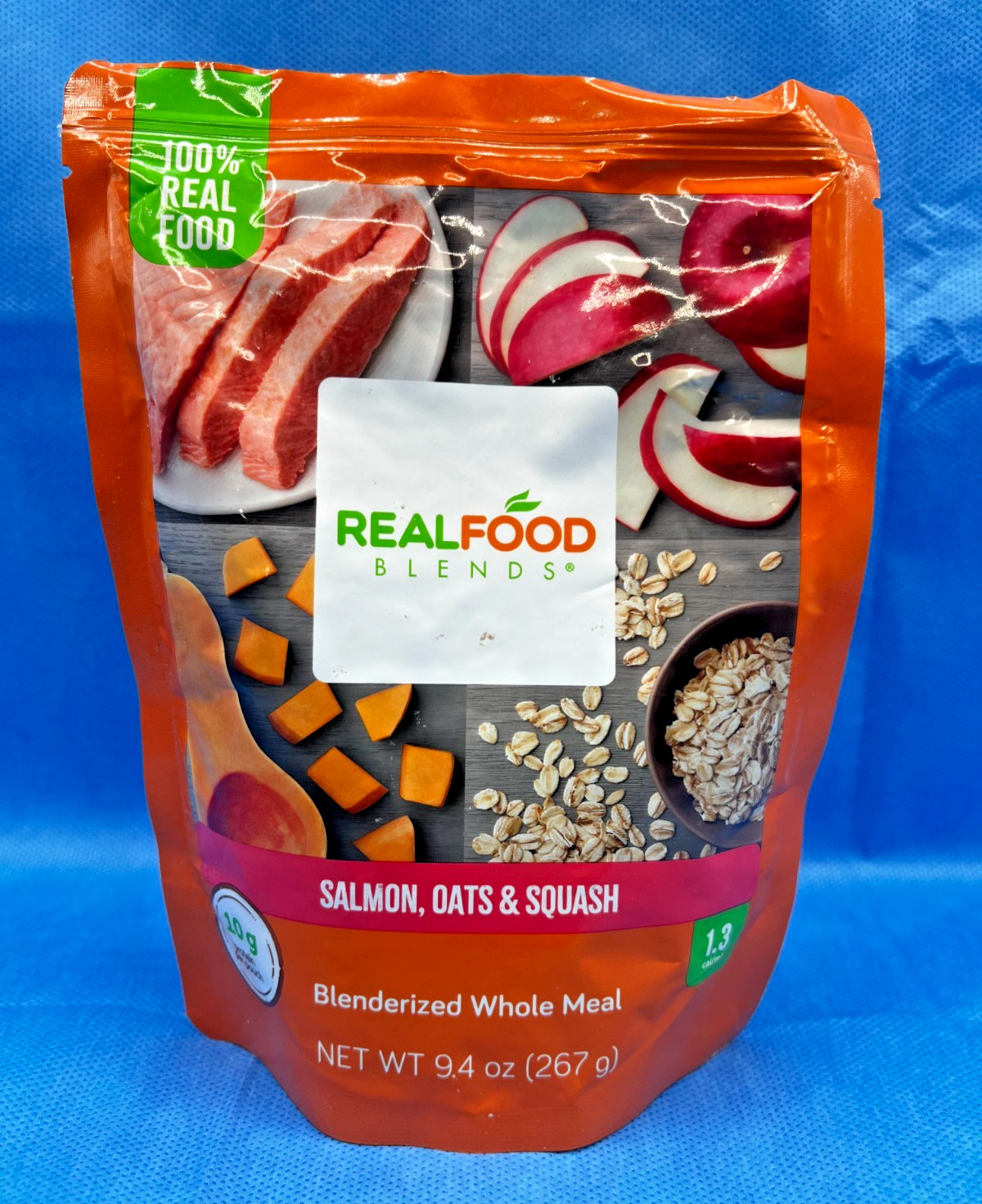 Real Food Blends Salmon, Oats & Squash Tube Feeding -9.4oz – 12 packs –