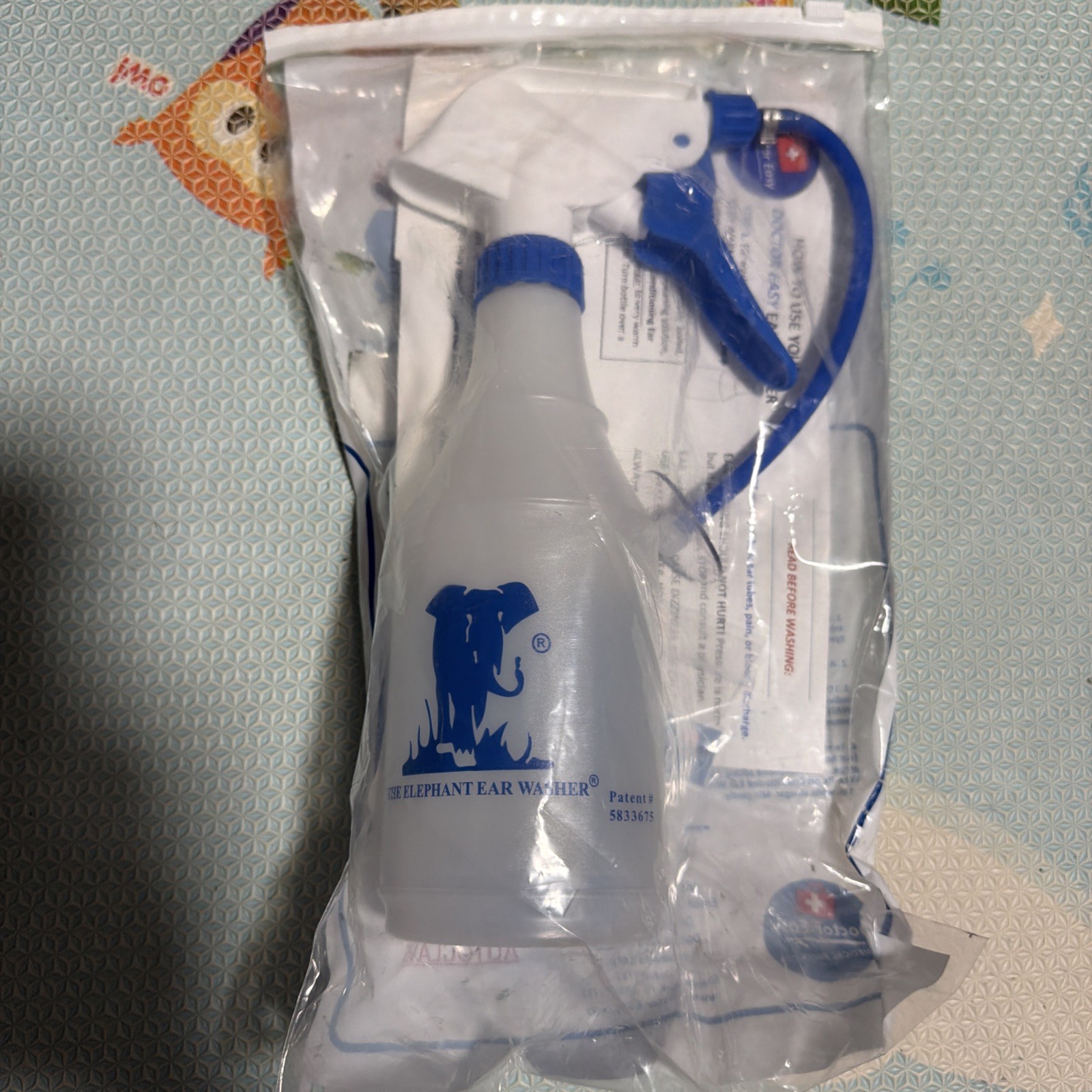 Elephant Ear Washer Bottle by Dr. Easy Complete Kit w/3 tips #EW New