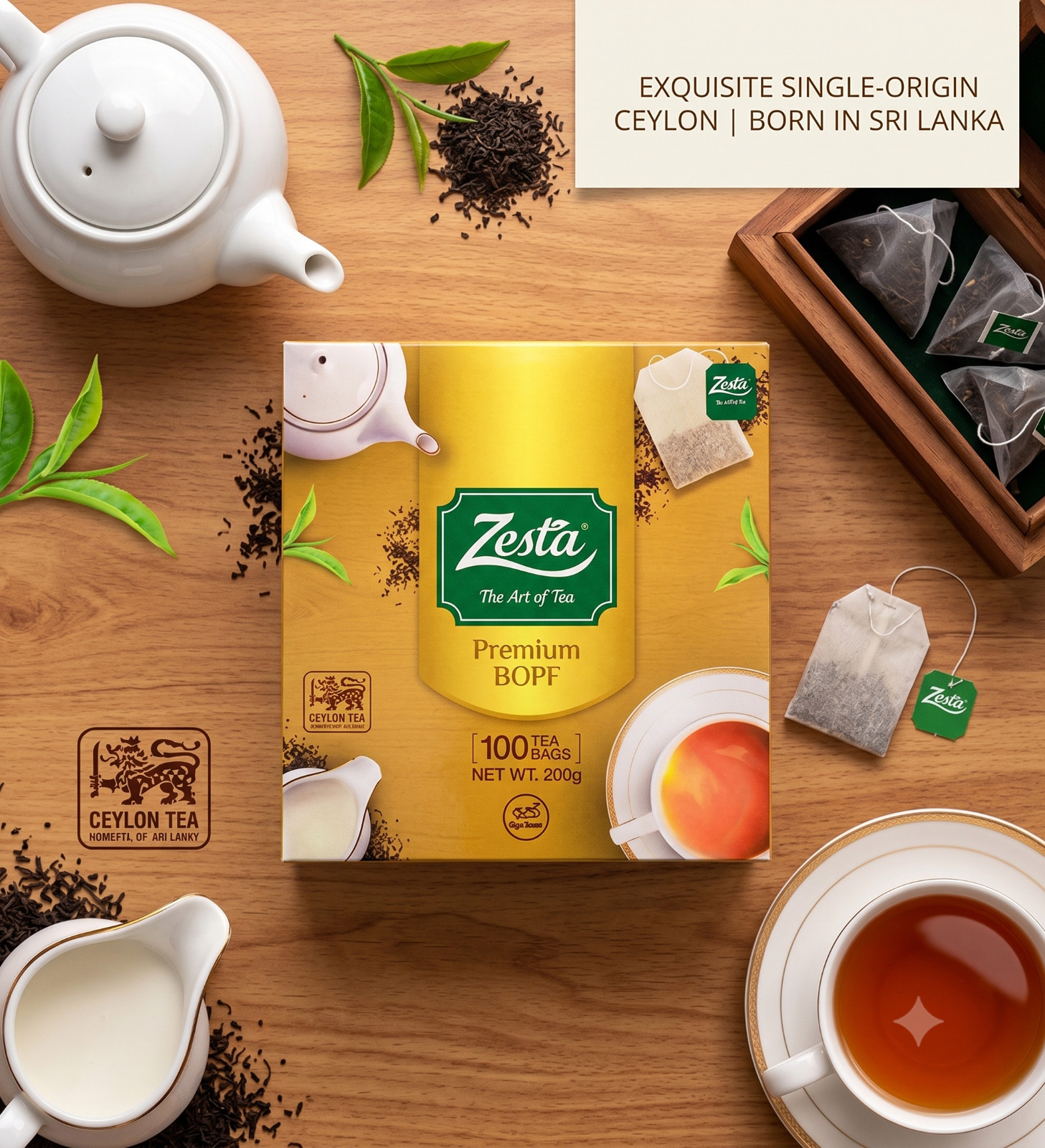 Premium 100 Pure BOPF Tea Bags ,Made with 100% Natural tea Leaves, Caffeine Fre