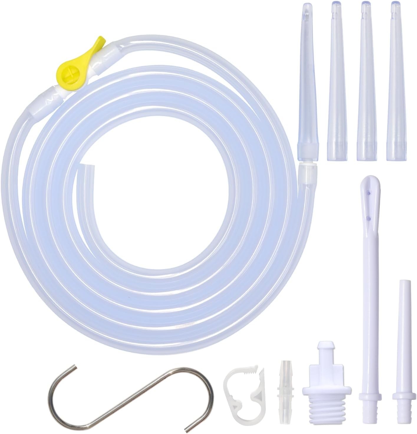 Enema Kit Replacement Part – 6.6ft Silicone Hose With 6 Tips, Controllable Water