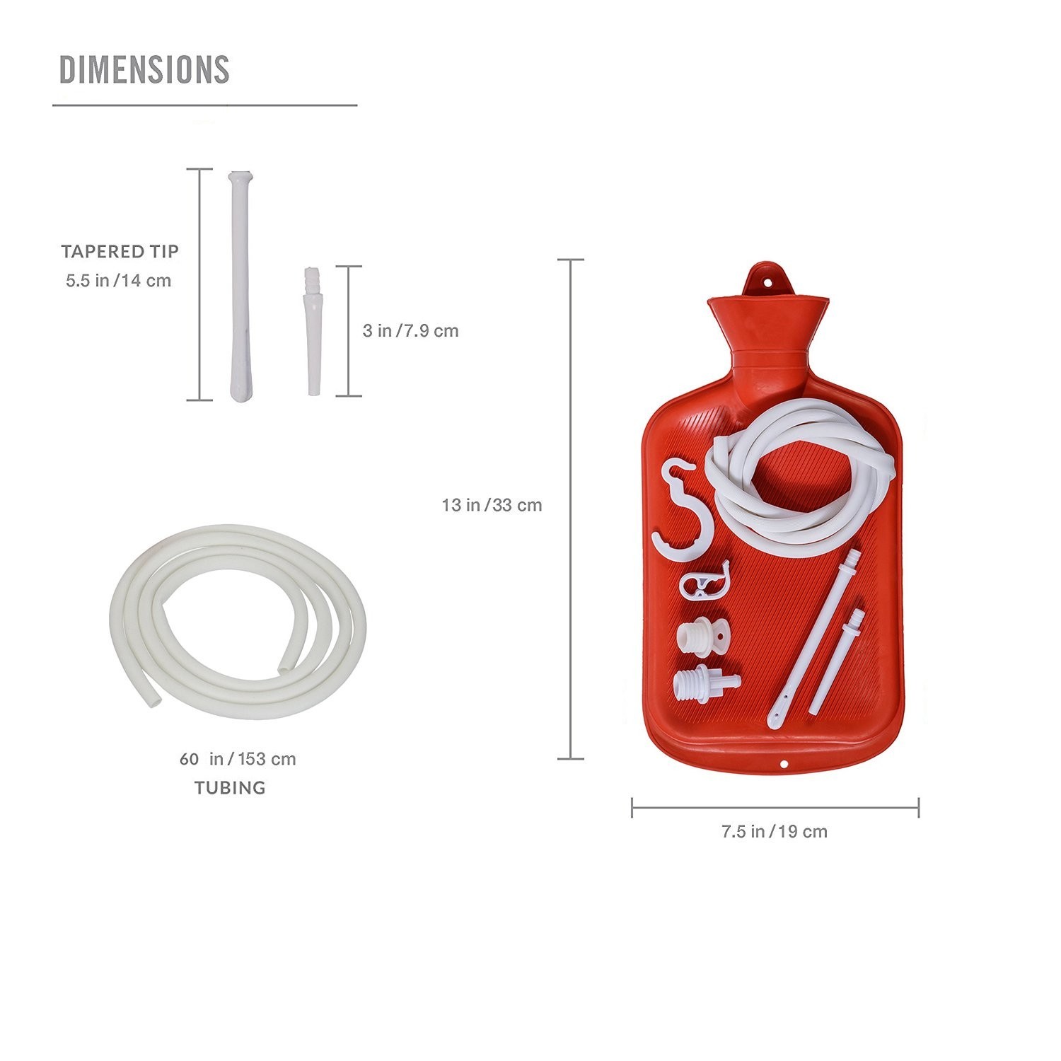 Enema Bag Anal Douche for Men Women BPA Free (2 Quart) Hot Water Bottle