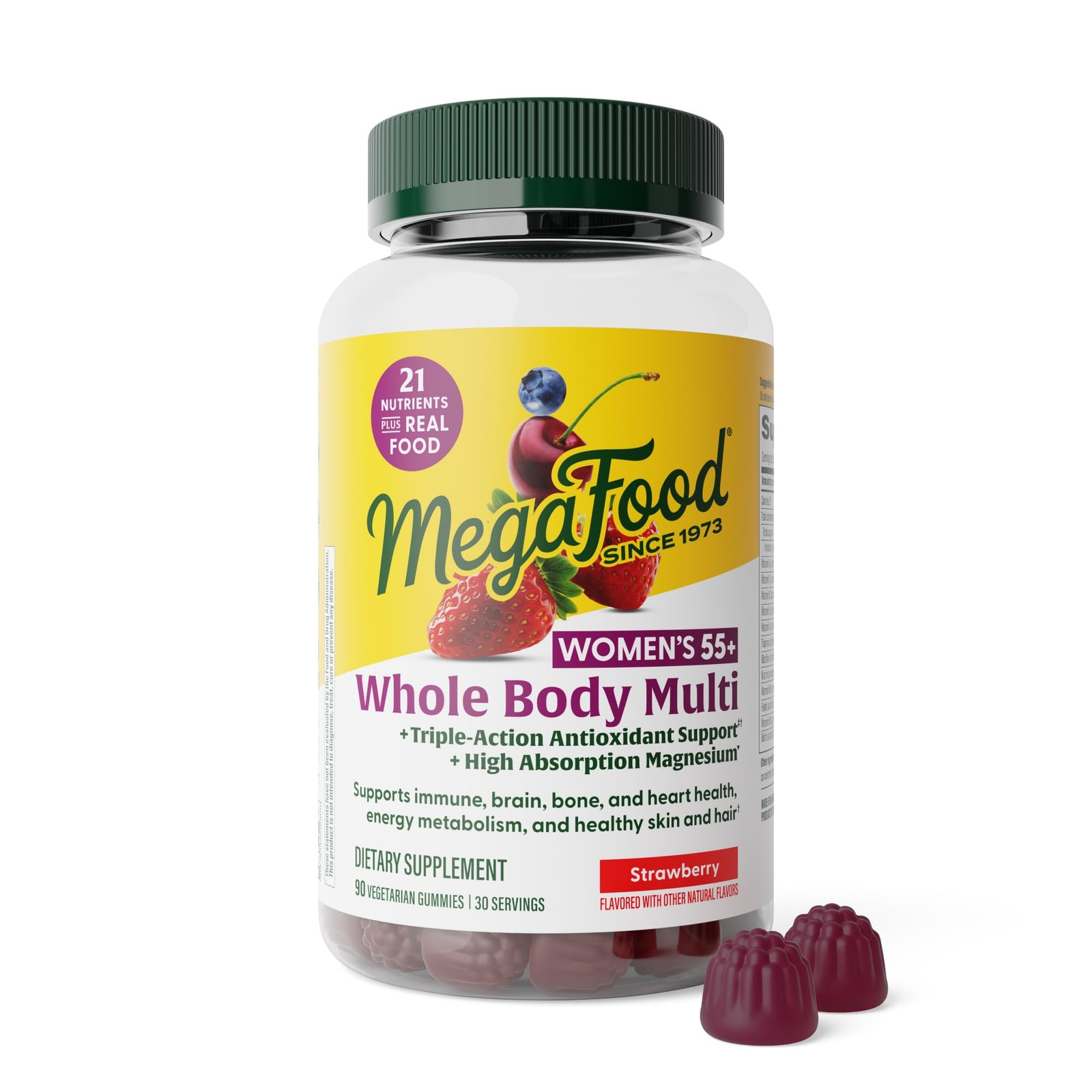 Multivitamin Gummies Women 55+ Whole Body Bone Heart Brain Support 90ct MegaFood