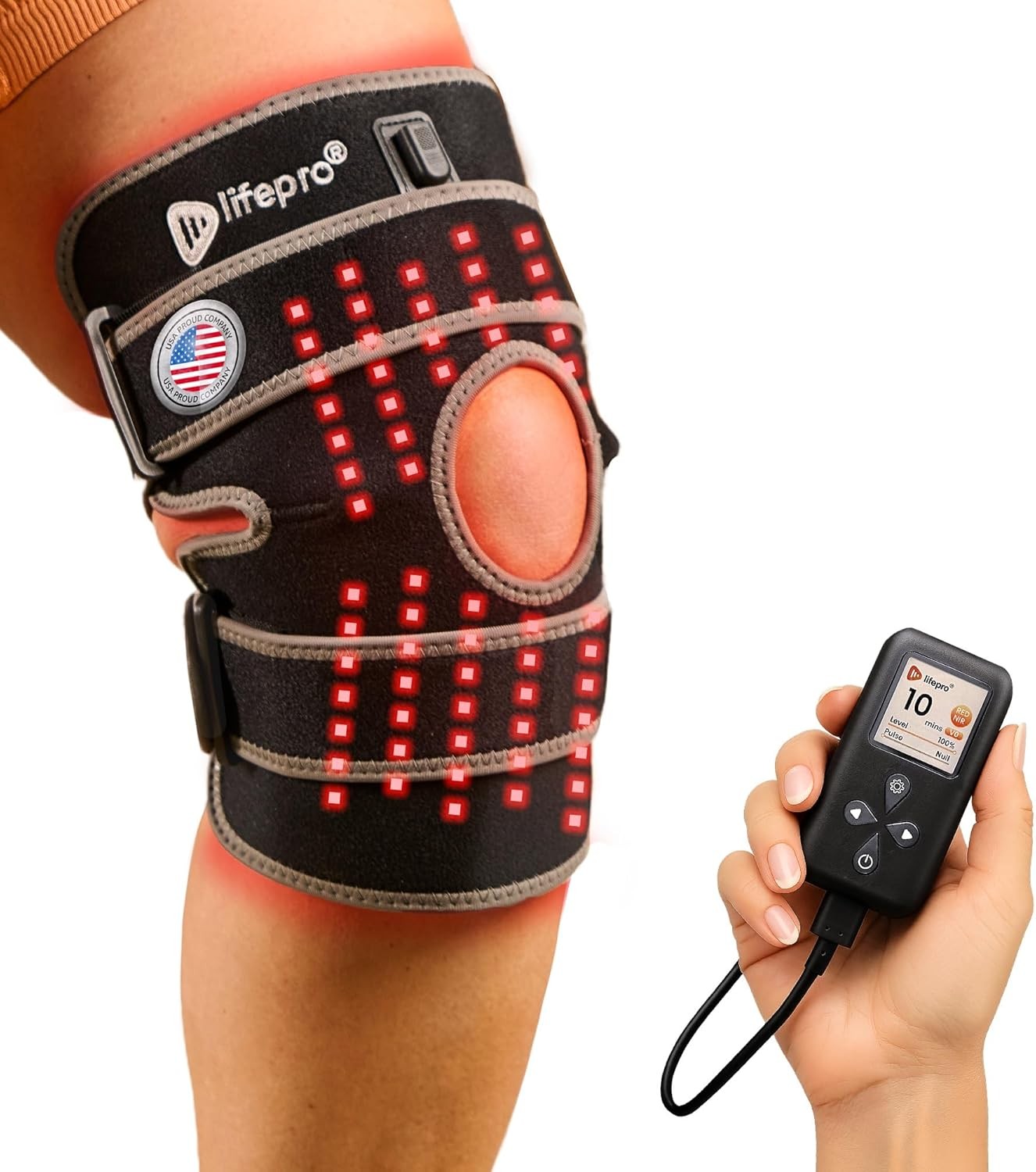 LifePro LP-BRCV Red Light Therapy Knee Brace – Grey (OpenBox)