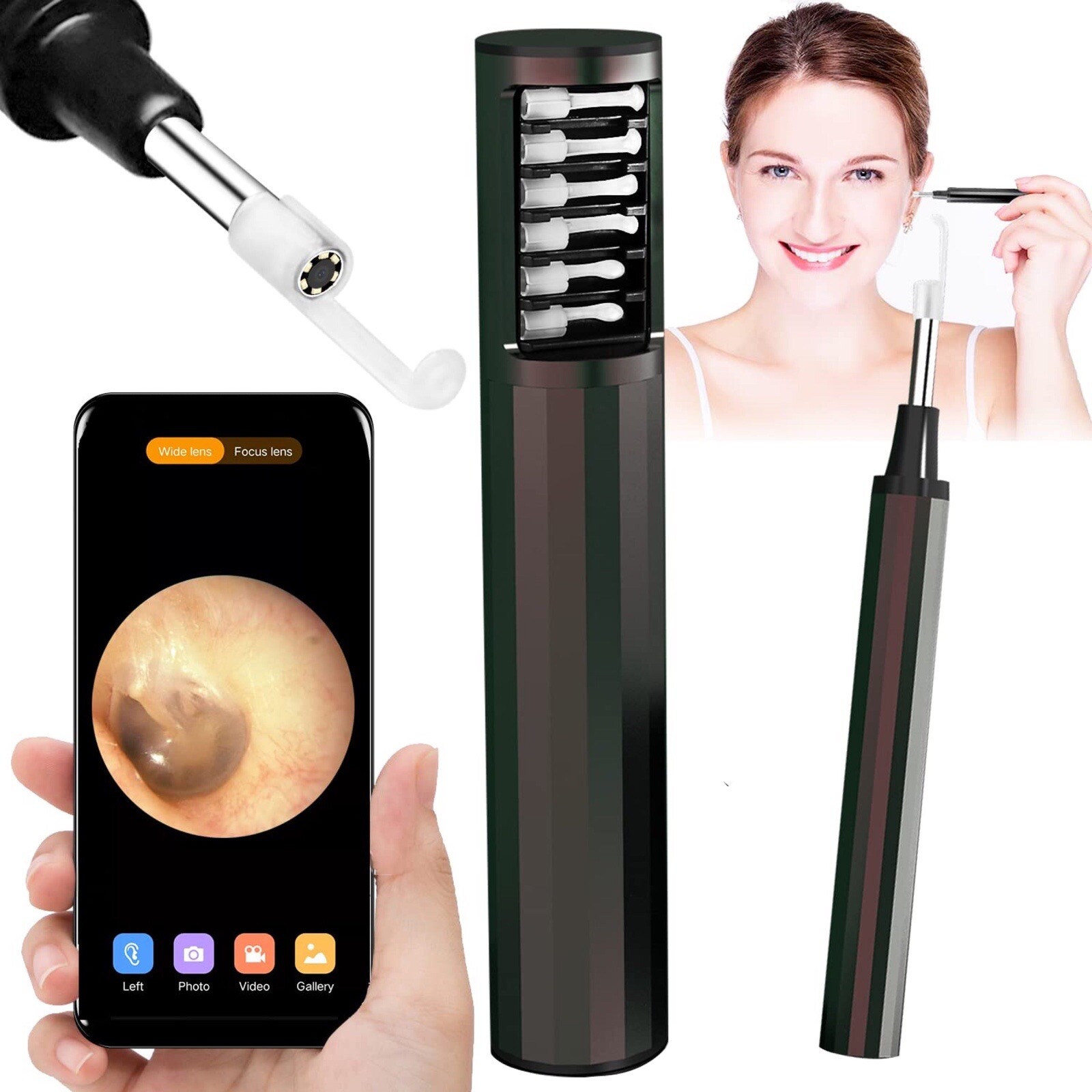 Ear Wax Camera Removal Cleaning Tool Wireless Otoscope Endoscope w/STORAGE CASE