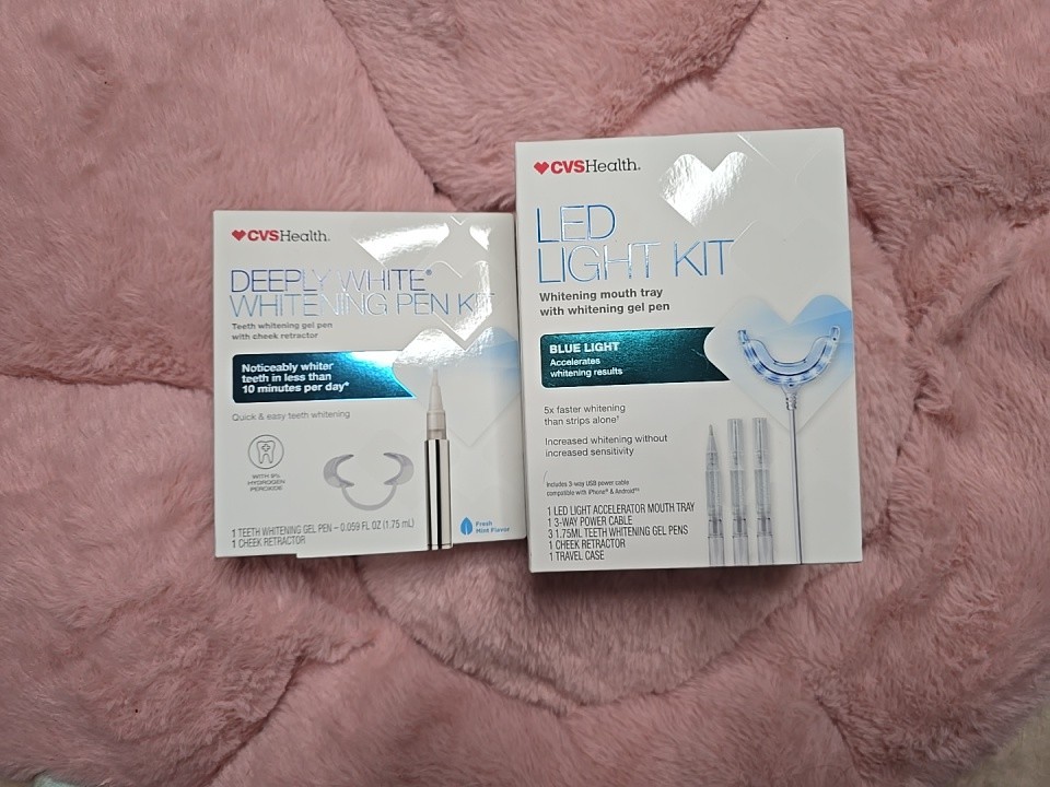 CVS Health LED Teeth Whitening Kit with Light Up LED Tray + Whitening Pen Lot