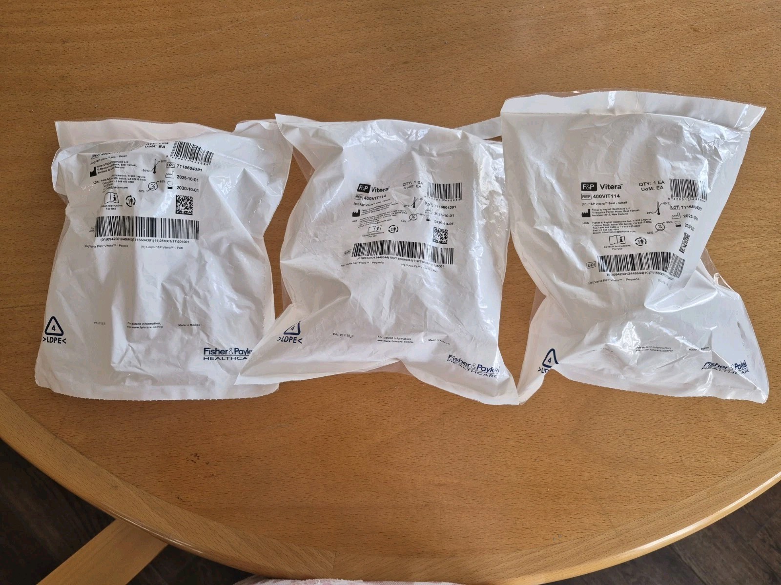 F & P VITERA Face Masks Qty 3 NEW Size SMALL