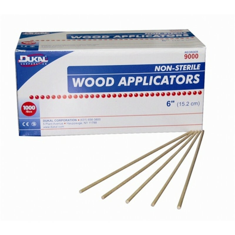 Dukal wood Applicator Stick Without Tip Wood Shaft 6″ Non Sterile 1000 pe in box