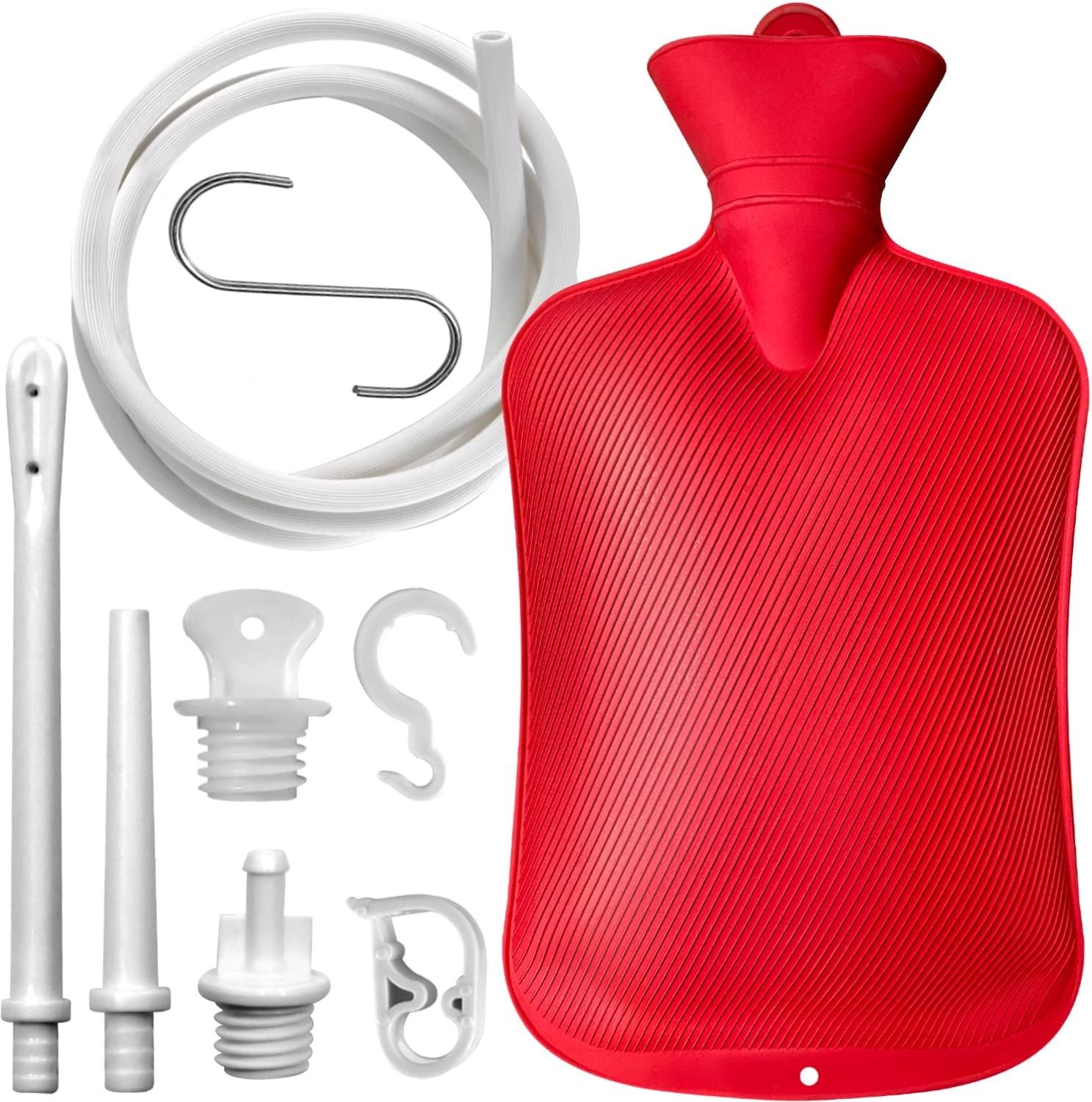 Enema Bag 2L Home Enema Kit with 2 Enema Tips,60 inch Long Silicone Hose, Contro