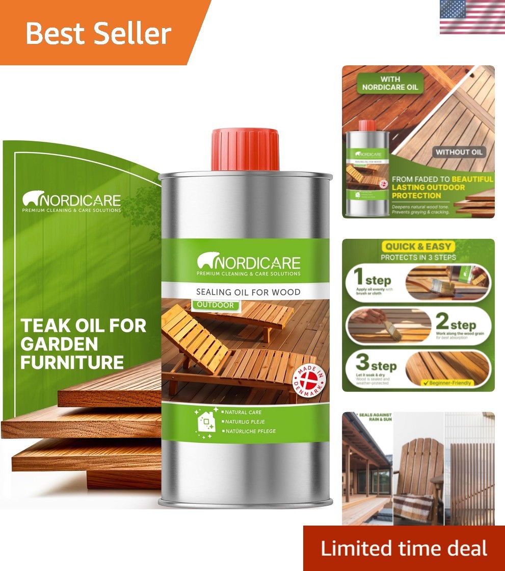 Teak Oil for Outdoor Furniture, 16.9 Oz – Outdoor Wood Oil & Sealer for Teak,…