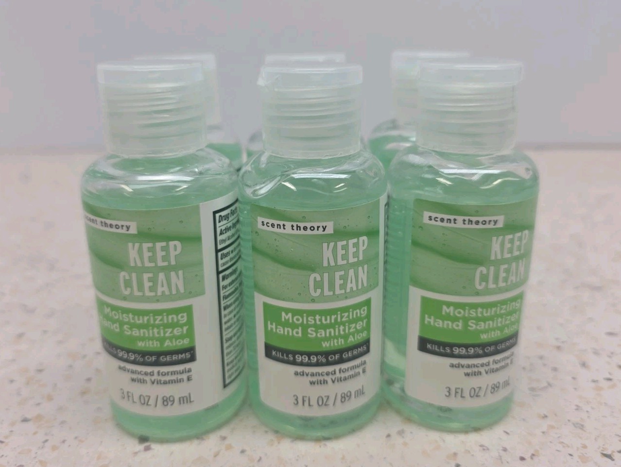 Scent Theory Keep Clean Hand Sanitizer w/ Aloe 3oz 89mL New -Lot Of 6 Bottles