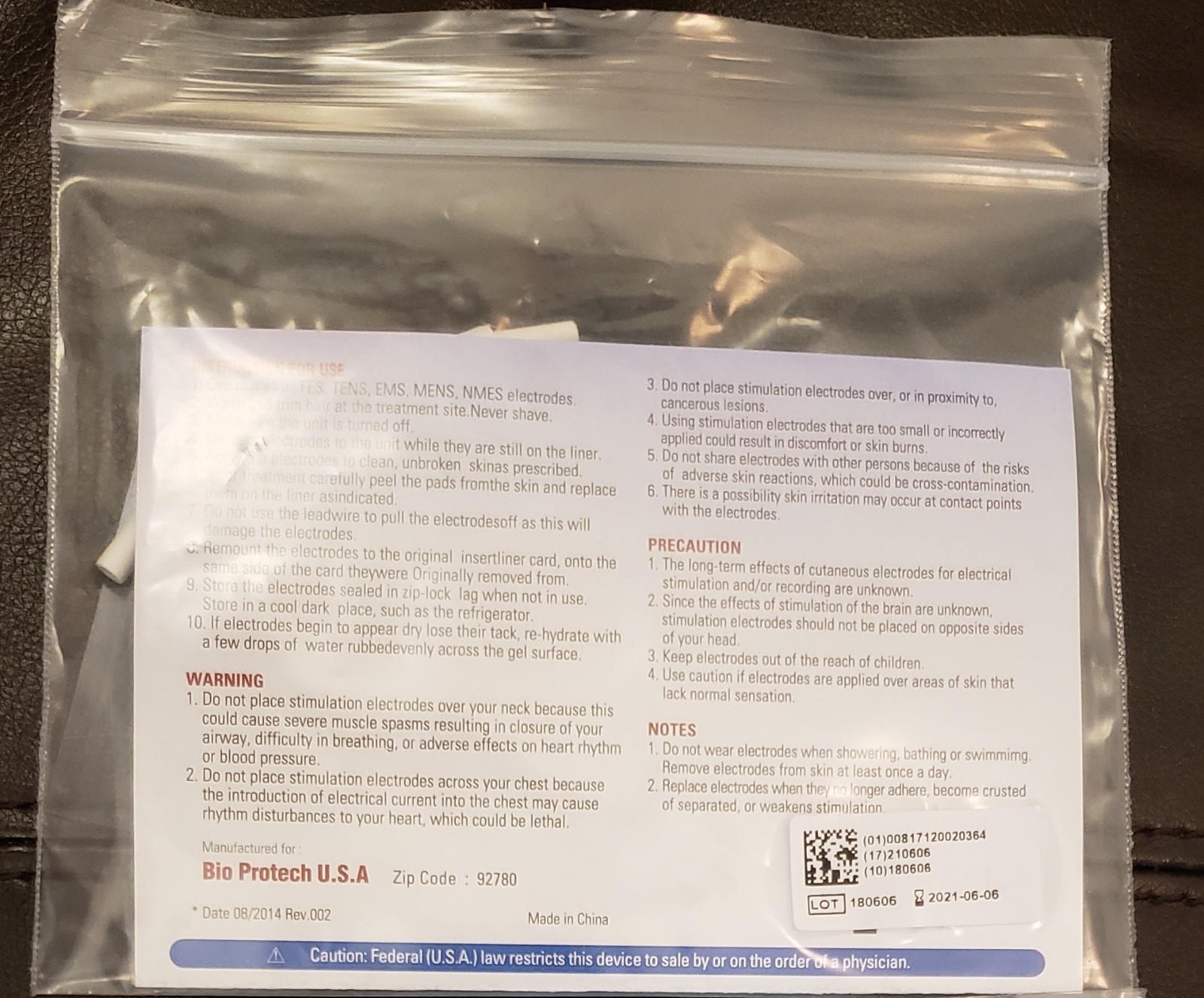 Bio-Protech PROTENS White Cloth Electrodes 48mm Round Wired 48R 1.88″ 4PK