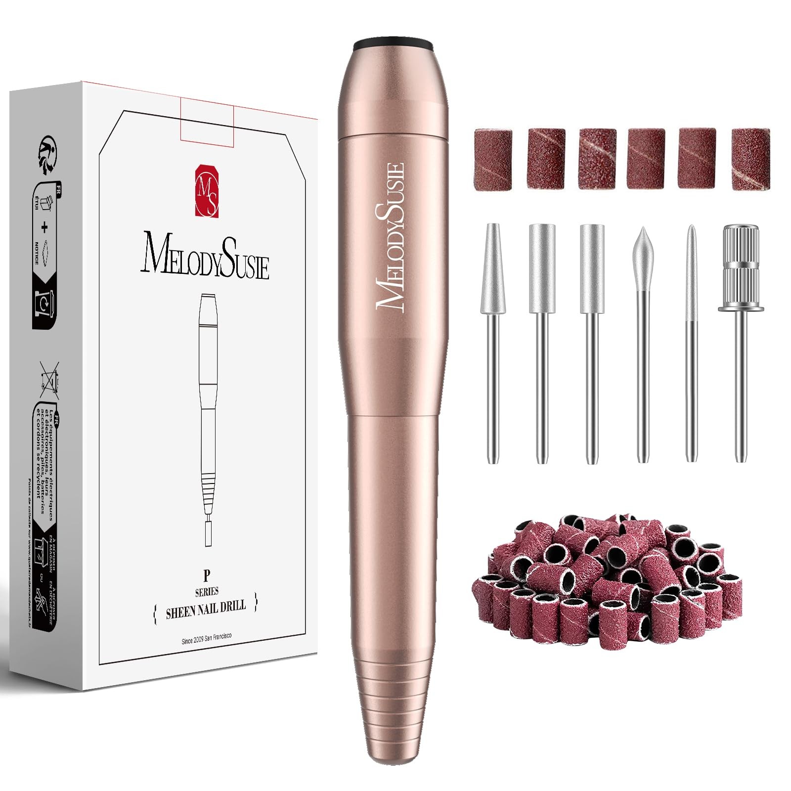 MelodySusie Pen-Shaped Portable USB Nail Drill, PC120I 20000RPM Electric Nail Fi