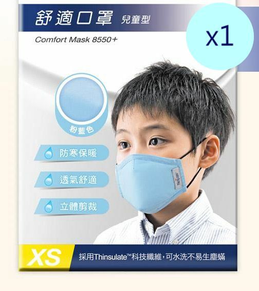 1 Set Washable Mask Fabric Only Mask 8550+ Thinsulate Material (Child) Blue