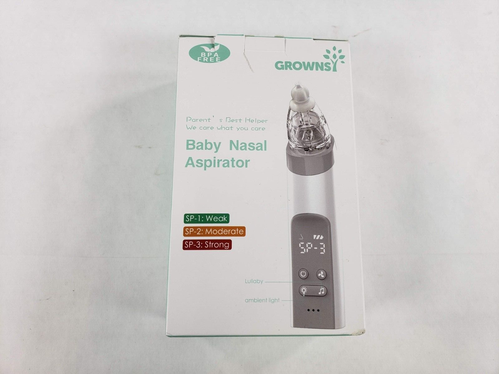 GROWNSY Electric Nasal Nose Aspirator for Baby or Toddler With 3 Silicone Tips