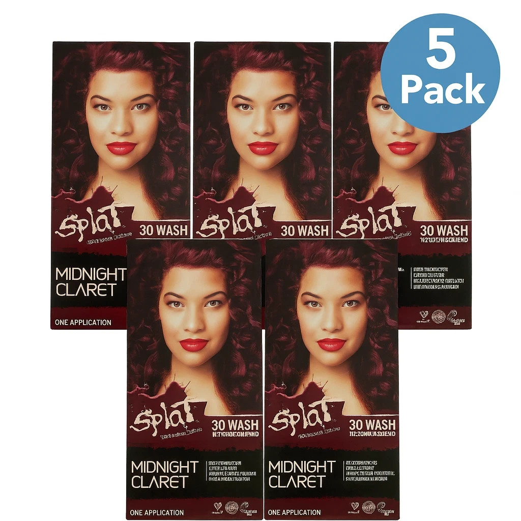Splat Midnight Claret 30 Wash Hair Color 5 Pack – New