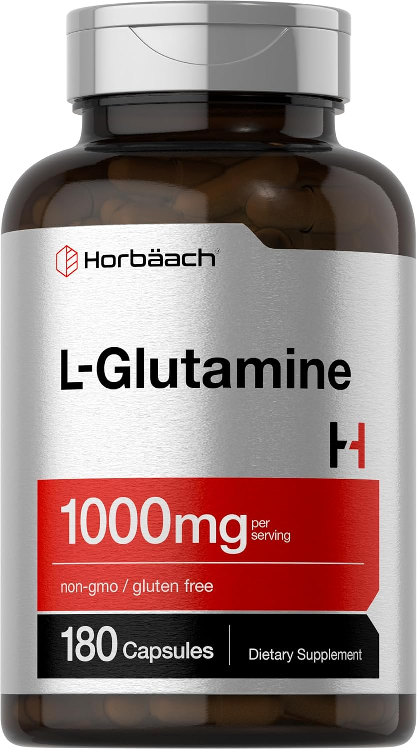 L-glutamina 1000 mg 180 cápsulas suplemento pre y post entrenamiento mujeres y h